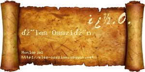 Éles Osszián névjegykártya
